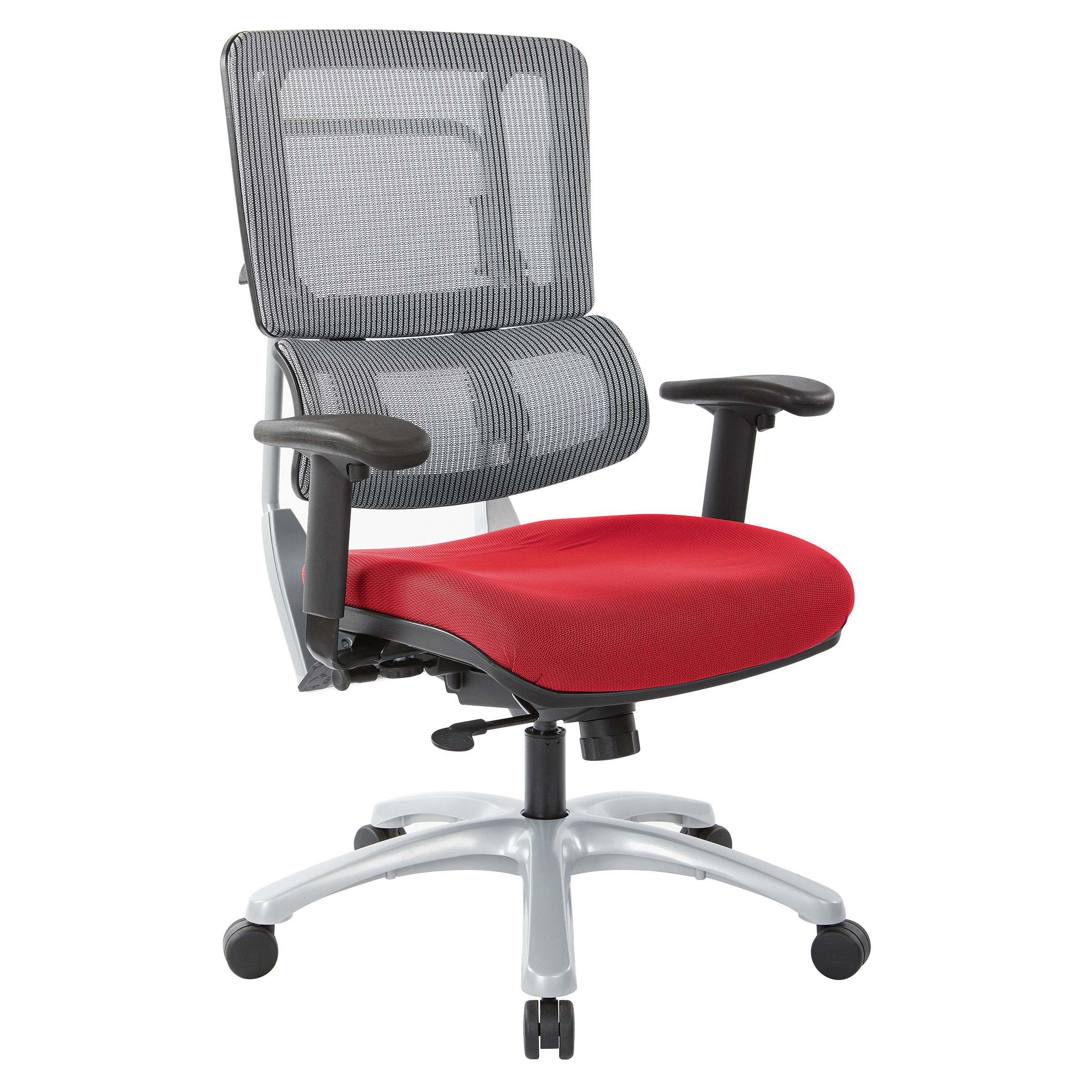 Vertical Grey Mesh Back Chair with Silver Base 1